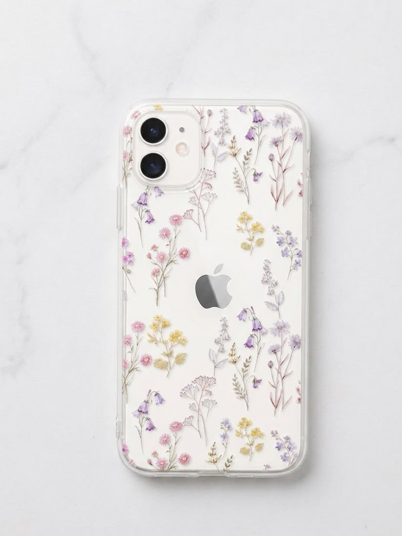 TRANSPARENTE CON FLORES - iPhone 11 / 12 Mini / 13 Mini / 13 Pro / 14 Pro / 14 Pro Max