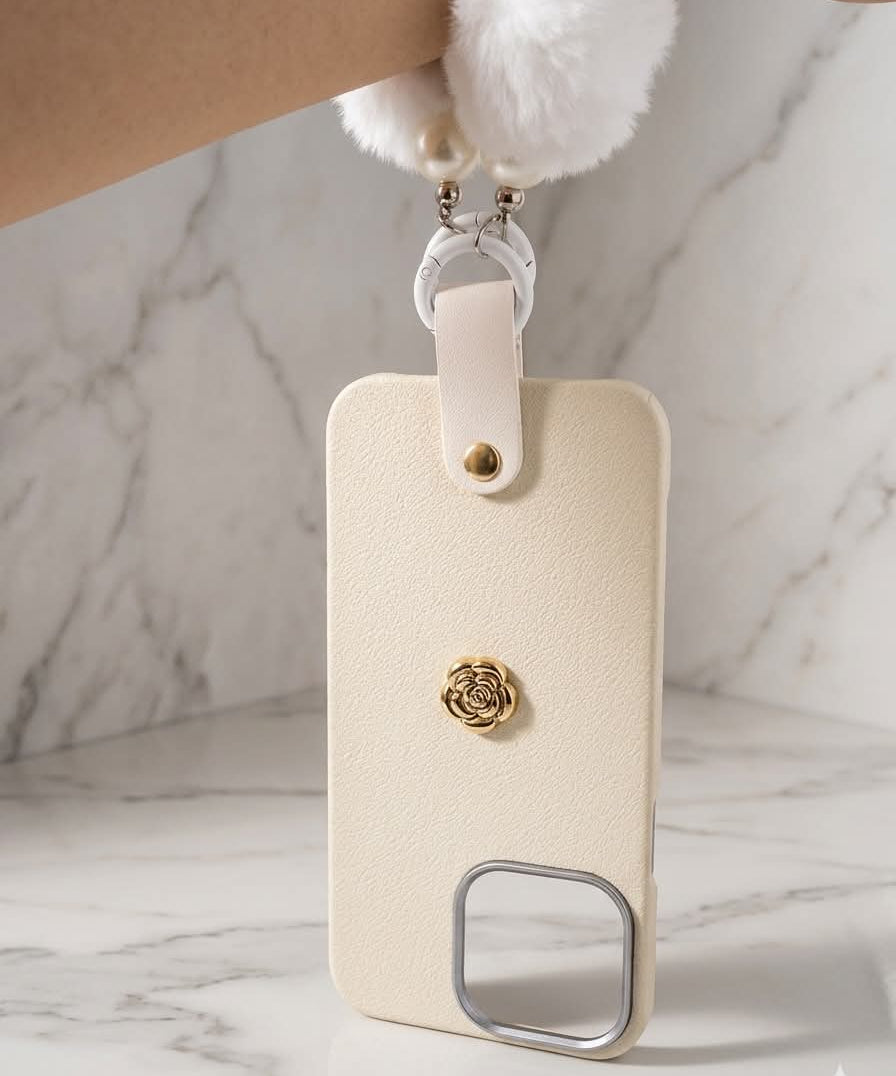 BEIGE CON STRAP - iPhone 11 / 13 / 13 PRO  / 13 Pro Max / 14 / 14 Plus / 14 Pro / 14 Pro Max / 15 / 15 Pro / 15 Plus / 16 / 16 Plus / 17 / 17 AIR / 17 PRO / 17 PRO MAX