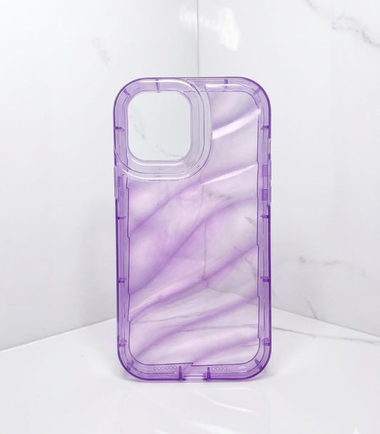 TRANSPARENTE MORADO CON RELIEVE - iPhone 12 Pro Max / 15 Pro
