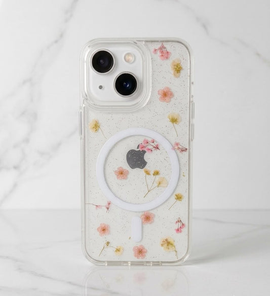 TRANSPARENTE DE FLORES Y MAG SAFE - iPhone 13 / 13 Mini / 13 Pro / 14 / 14 Plus / 14 Pro / 15 / 15 Plus / 16