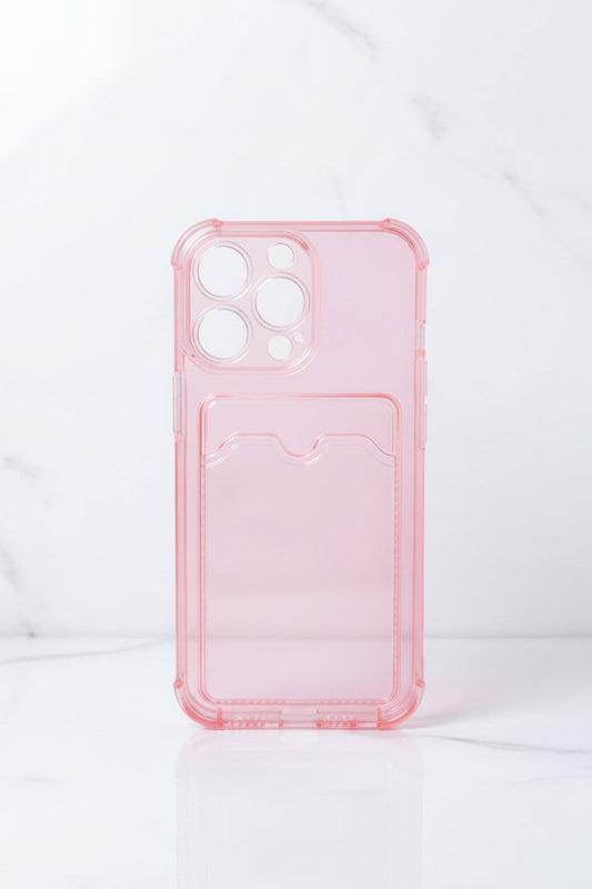 TARJETERO ROSADO - iPhone 13 Pro / 13 Pro Max / 14 / 14 Plus / 16