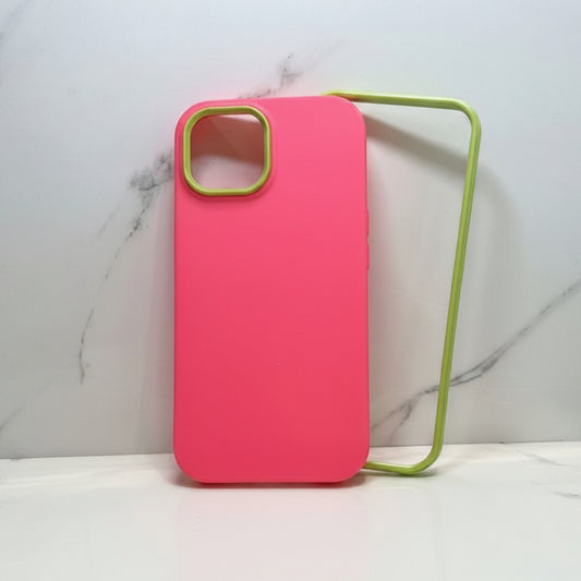 ANTI GOLPES 2 CAPAS FUCSIA  IPHONE  12 / 12 PRO/  14 PRO MAX /  IPHONE 15 /15 PRO MAX